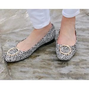 SOMETHING NAVY Lily Spotted Calf Hair Flats Size 10